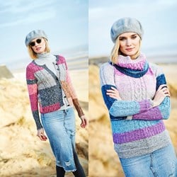 Strickanleitung Stylecraft Batik Swirl DK No. 9536 Jacke, Pullover und Loopschal