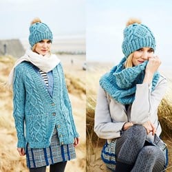 Strickanleitung Stylecraft Special Aran With Wool No. 9554 Jacke, Loop und Mütze