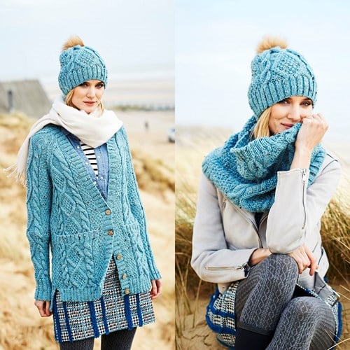 Strickanleitung Stylecraft Special Aran With Wool No. 9554 Jacke, Loop und Mütze