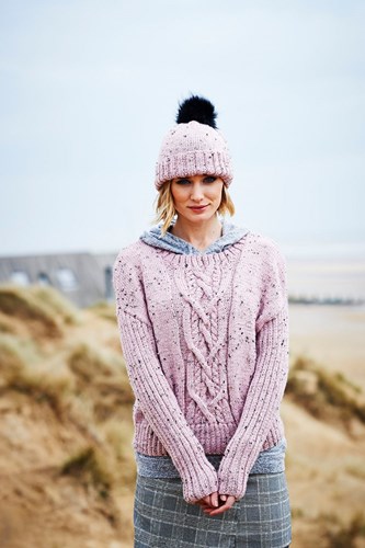 Strickanleitung Stylecraft Special Aran With Wool No. 9555 Pullover, Loop und Mütze-2