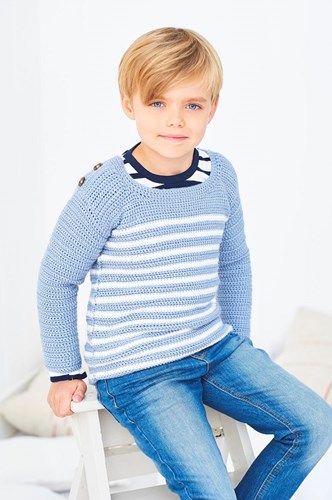 Häkelanleitung Stylecraft Bambino DK No. 9608 Gestreiftes Top und Pullover-3
