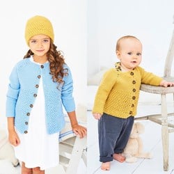 Häkelanleitung Stylecraft Bambino DK No. 9610 Strickjacke und Mütze