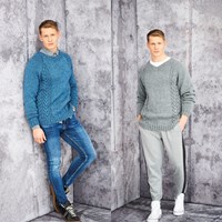 Strickanleitung Stylecraft Special Aran With Wool No. 9658 Herrenpullover