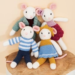 Häkelanleitung Stylecraft Bambino DK No. 9664 Mäusefamilie
