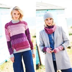 Strickanleitung Stylecraft Batik Swirl DK No. 9674 Pullover, Schal und Pulswärmer