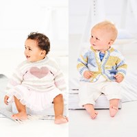 Strickanleitung Stylecraft Bambino Prints DK No. 9745 Babypullover und Jacke