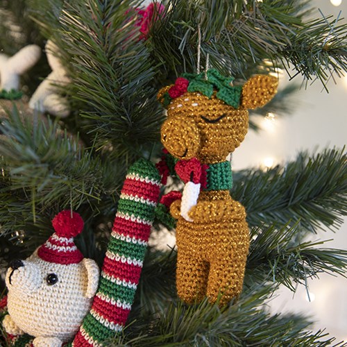 Reh Weihnachtsbaumanhänger Häkelpaket-2