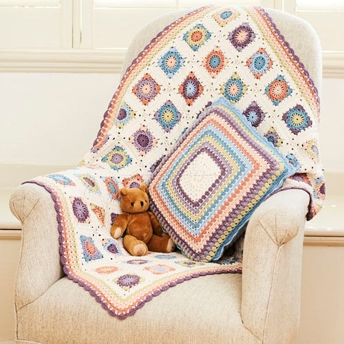 Häkelanleitung Stylecraft Naturals - Bamboo + Cotton DK No. 9804 Decke & Kissen