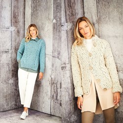 Strickanleitung Stylecraft Special XL Tweed Super Chunky No. 9806 Pullover und Jacke