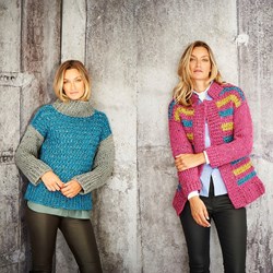 Strickanleitung Stylecraft Special XL Tweed Super Chunky No. 9809 Pullover und Jacke