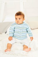 Strickanleitung Stylecraft Bambino Prints DK No. 9843 Babyjacke und Pullover-3