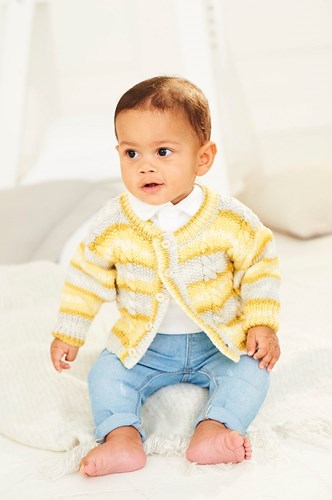 Strickanleitung Stylecraft Bambino Prints DK No. 9844 Babyjacke und Pullover-3
