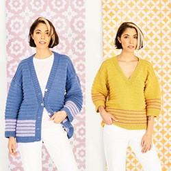 Strickanleitung Stylecraft Bellissima DK No. 9847 Jacke und Pullover
