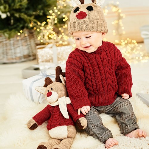 Strickanleitung Stylecraft Bellissima DK No. 9869 Rentier, Mütze en Pullover