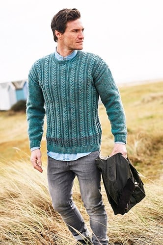 Strickanleitung Stylecraft Highland Heathers Aran No. 9875 Herrenpullover-3