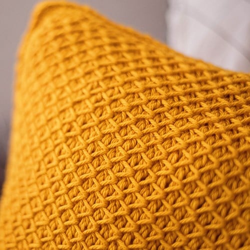 Häkelanleitung Tunesisch Gehäkeltes Smock Stitch Kissen-3