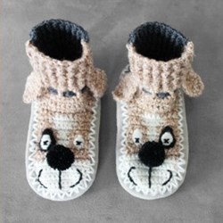 Häkelanleitung Tierische Kinderhausschuhe
