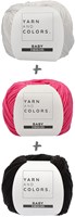 Yarn and Colors Black White and Bright Mittens Häkelpaket 035 Girly Pink-2