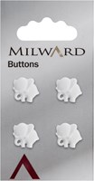 Milward Knopf Elefant Weiß 13mm (4 Stück)