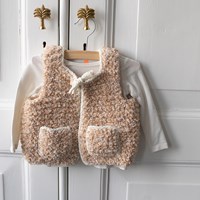 Hugg Kinderweste Strickpaket 2 Beige 6/12 maanden