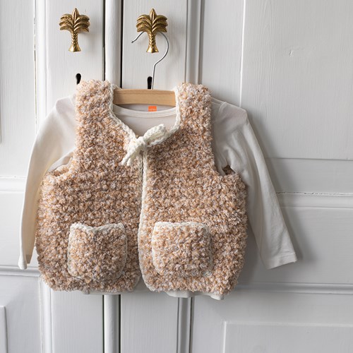 Hugg Kinderweste Strickpaket 2 Beige 6/12 maanden