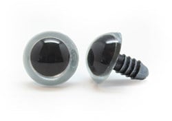 Plastik Sicherheitsaugen Basic Silber (2 Stück)