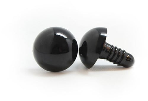 Sicherheitsaugen Schwarz 15mm 2 Stück