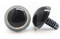 Plastik Sicherheitsaugen Basic Silber (2 Stück) 21mm