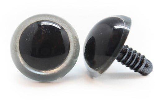 Plastik Sicherheitsaugen Basic Silber (2 Stück) 21mm