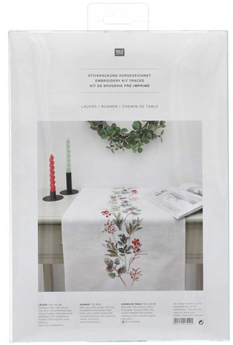 Rico Weihnachtskranz Tischläufer Stickpaket-3