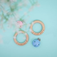 Durable Beißring Holz Baby Girl-3