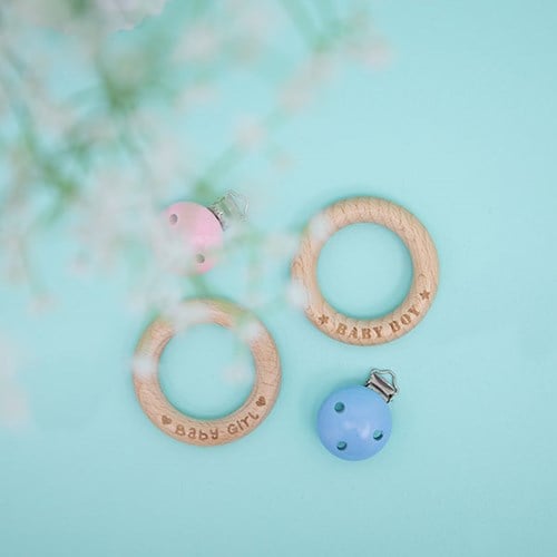 Durable Beißring Holz Baby Girl-3
