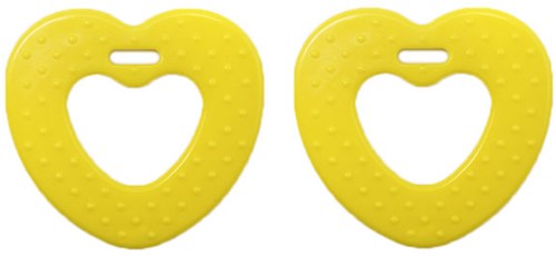 Durable Beißring Herz mit Noppen 645 Yellow