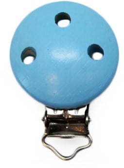 Holz Schnullerclip Hellblau