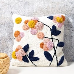 Blumen Kissen Bunt Punchneedle Paket