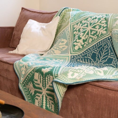 Floral CAL Decke Hortensia Garnpaket - Exklusive Musterung-2
