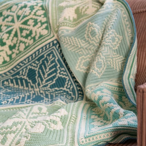 Floral CAL Decke Hortensia Garnpaket - Exklusive Musterung-3