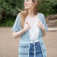 Hugs and Kisses Kimono Häkelpaket 2 Jessie - Smooth blue XXL
