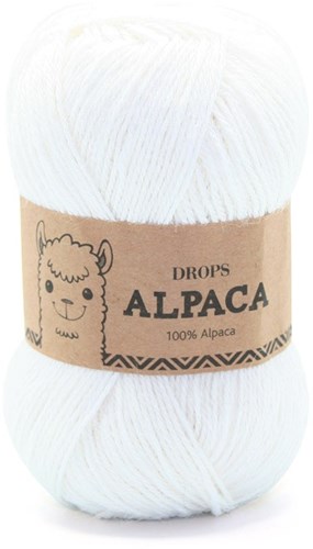 Drops Alpaca Uni Colour 1101 Weiss