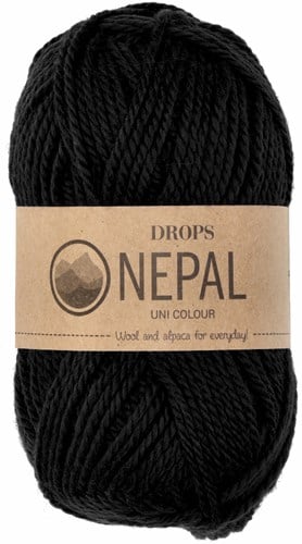 Drops Nepal Uni Colour 8903 Schwarz