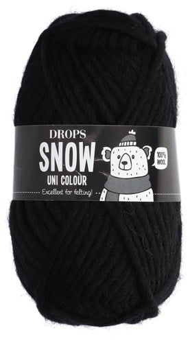 Drops Snow Uni Colour 002 Schwarz