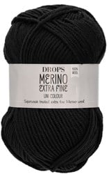 Drops Merino Extra Fine Uni Colour 02 Schwarz