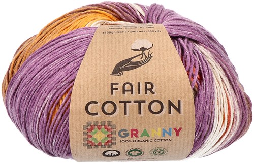 Katia Fair Cotton Granny 300 Ochre-Kaki-Pearly purple