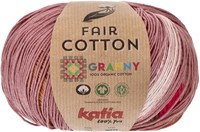 Katia Fair Cotton Granny 304 Bubble Gum Pink-Khaki-Pale Brown