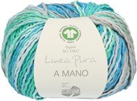 Lana Grossa A Mano 026 White / light gray / jade / gray beige / turquoise blue