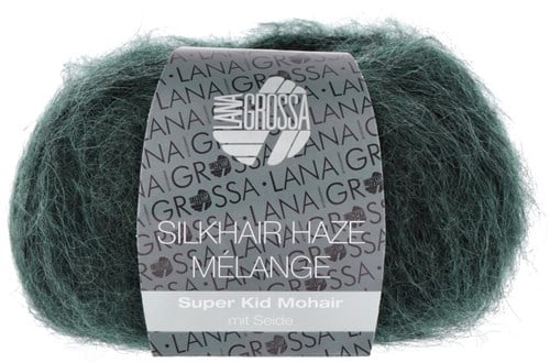 Lana Grossa Silkhair Haze Mélange 1311 Dark petrol green mottled
