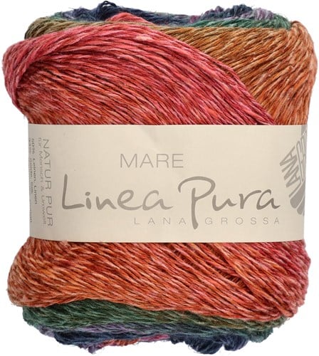 Lana Grossa Mare 007 Petrol blue / purple / petrol green / orange / raspberry / purple / dark green