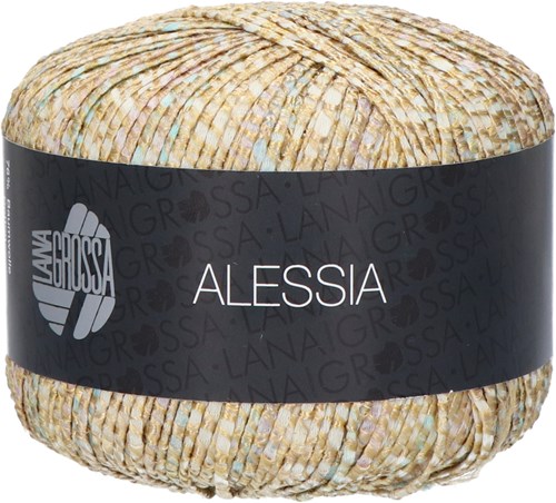 Lana Grossa Alessia 004 Golden yellow / light gray / gray brown