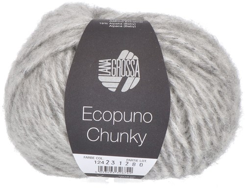 Lana Grossa Ecopuno Chunky 124 Hellgrau Melange