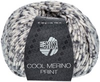 Lana Grossa Cool Merino Print 107 Raw white/light gray/dark gray